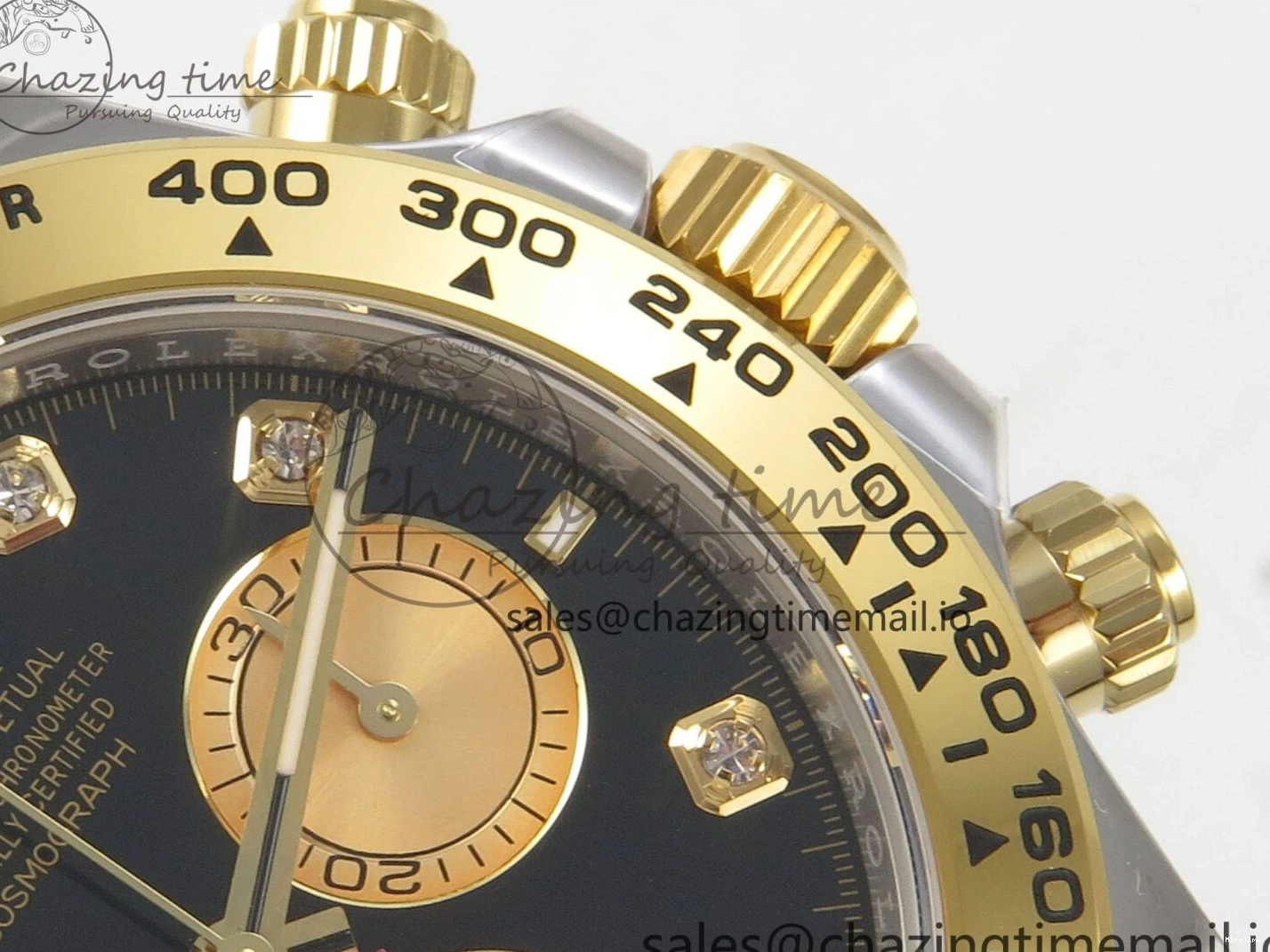 MiroTime 0512 Fashionable Daytona 126503 THBF 1:1 Best Edition Black YG Diamonds Dial on SS YG Bracelet SH 137